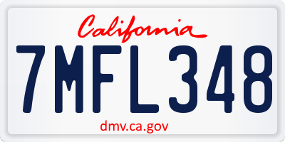CA license plate 7MFL348