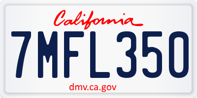 CA license plate 7MFL350