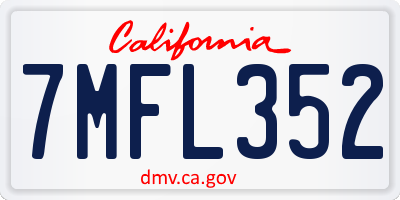 CA license plate 7MFL352