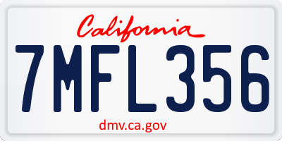 CA license plate 7MFL356