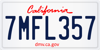CA license plate 7MFL357