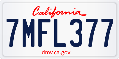CA license plate 7MFL377