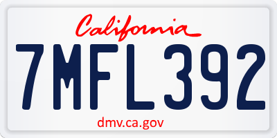 CA license plate 7MFL392