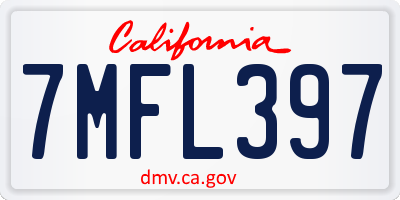 CA license plate 7MFL397