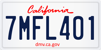 CA license plate 7MFL401