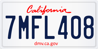 CA license plate 7MFL408