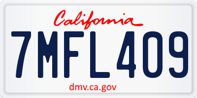 CA license plate 7MFL409