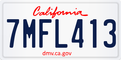 CA license plate 7MFL413