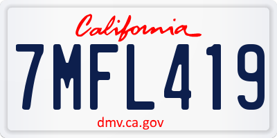 CA license plate 7MFL419