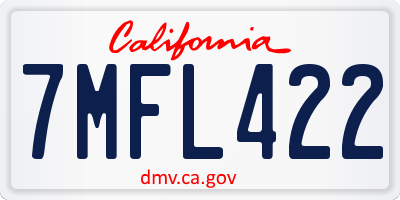 CA license plate 7MFL422