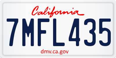 CA license plate 7MFL435