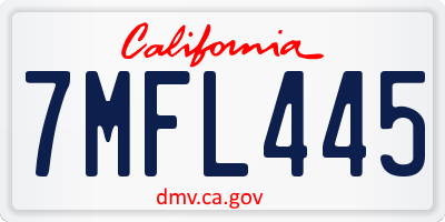 CA license plate 7MFL445