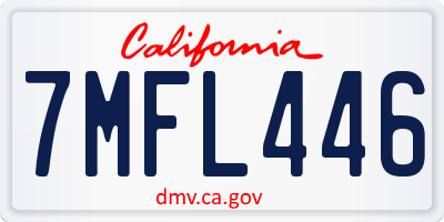 CA license plate 7MFL446