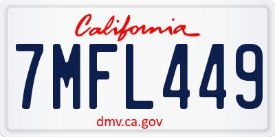 CA license plate 7MFL449