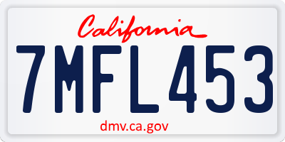 CA license plate 7MFL453