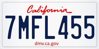CA license plate 7MFL455