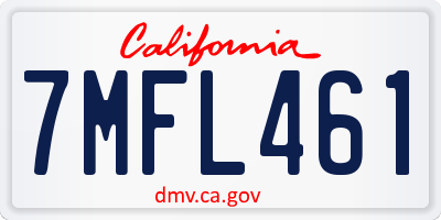 CA license plate 7MFL461