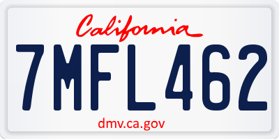 CA license plate 7MFL462