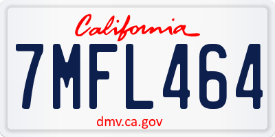 CA license plate 7MFL464