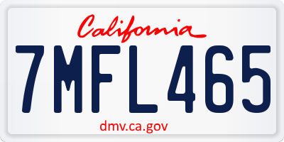 CA license plate 7MFL465