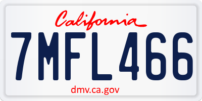 CA license plate 7MFL466