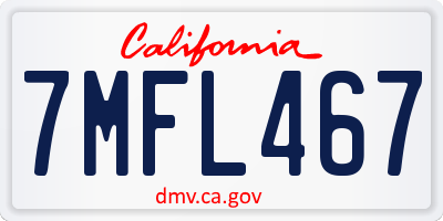 CA license plate 7MFL467