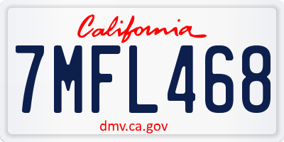 CA license plate 7MFL468