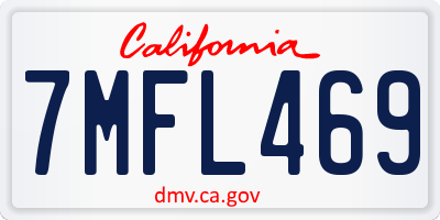 CA license plate 7MFL469