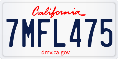 CA license plate 7MFL475