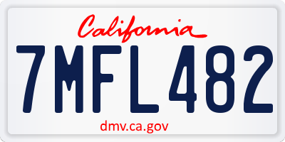 CA license plate 7MFL482