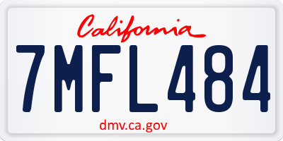 CA license plate 7MFL484