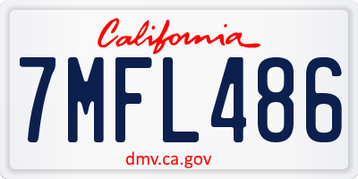 CA license plate 7MFL486