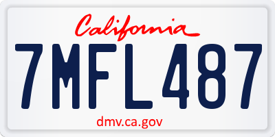 CA license plate 7MFL487