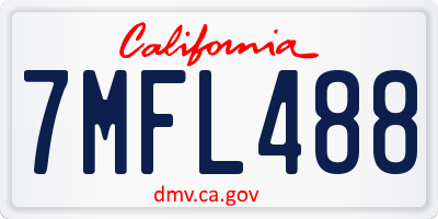 CA license plate 7MFL488