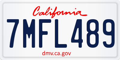 CA license plate 7MFL489