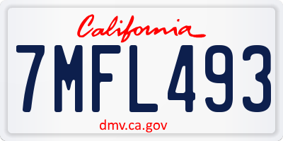 CA license plate 7MFL493