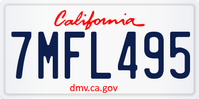 CA license plate 7MFL495