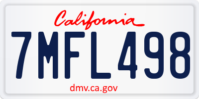 CA license plate 7MFL498