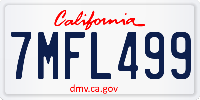 CA license plate 7MFL499