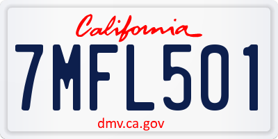 CA license plate 7MFL501