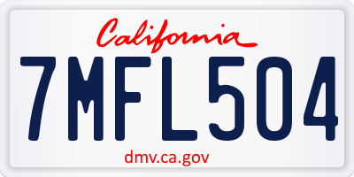 CA license plate 7MFL504