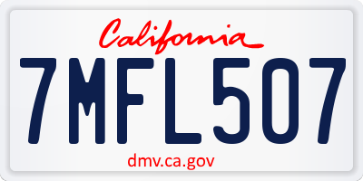 CA license plate 7MFL507