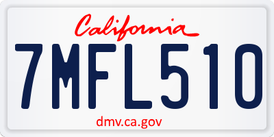 CA license plate 7MFL510