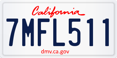 CA license plate 7MFL511