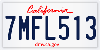 CA license plate 7MFL513
