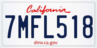 CA license plate 7MFL518