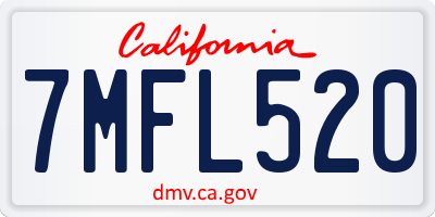 CA license plate 7MFL520