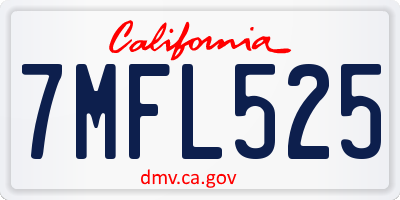 CA license plate 7MFL525