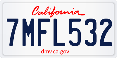 CA license plate 7MFL532