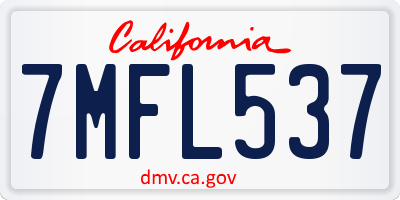 CA license plate 7MFL537
